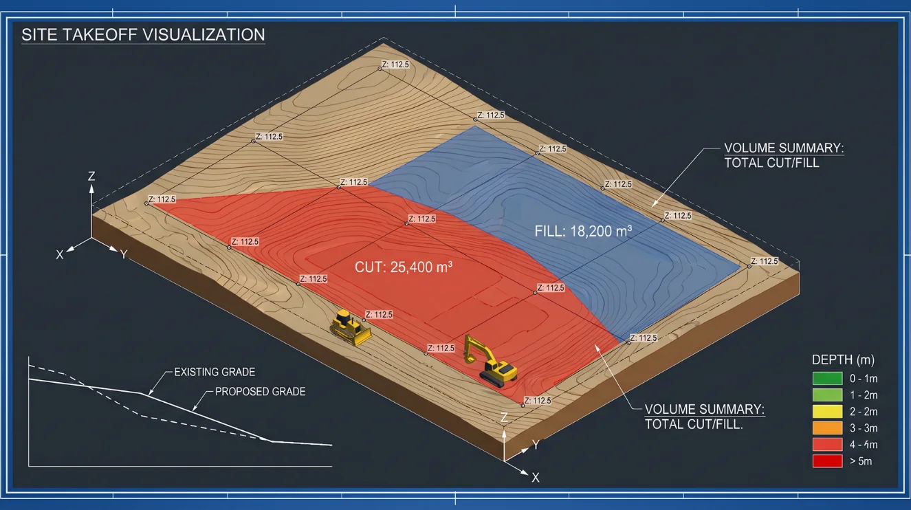 AI Takeoffs Earthwork Estimation